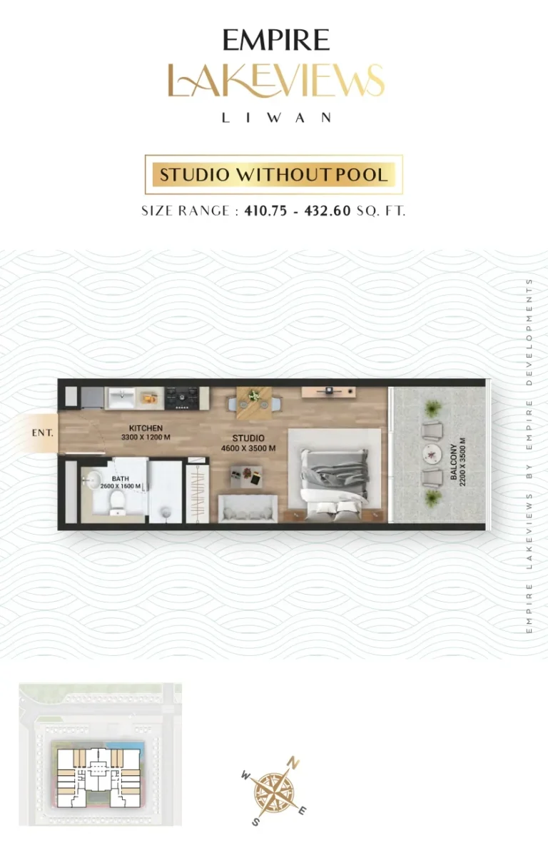 Empire Lake Views floor plan Studio