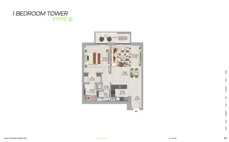 Rise by Athlon 2 floor plan 1-спальн.