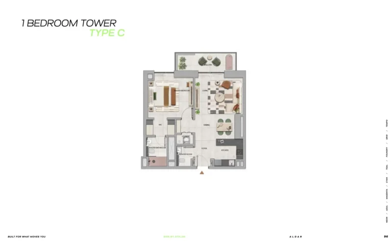 Rise by Athlon 2 floor plan 1-спальн.