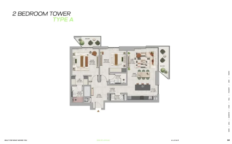 Rise by Athlon 2 floor plan 2-спальн.