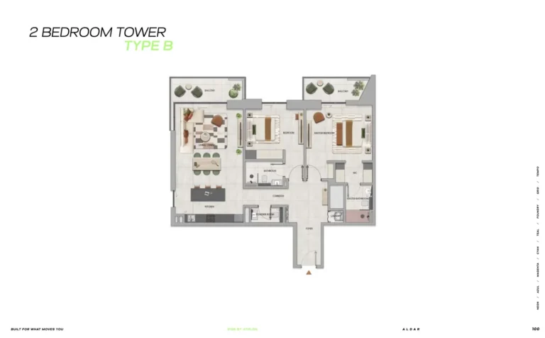 Rise by Athlon 2 floor plan 2-спальн.