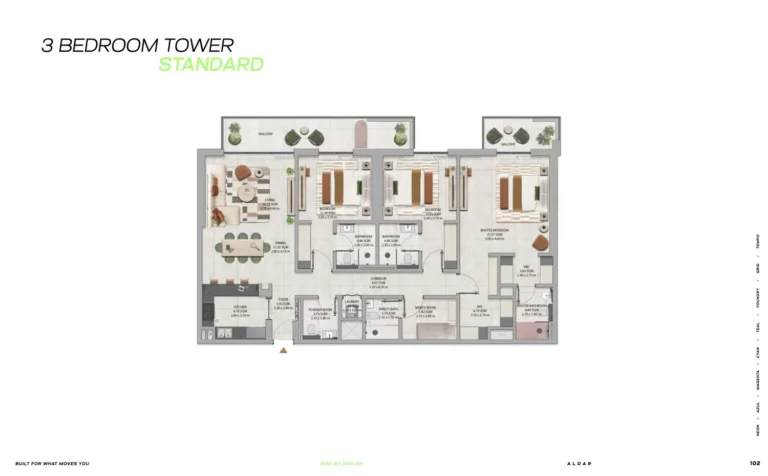 Rise by Athlon 2 floor plan 3-спальн.