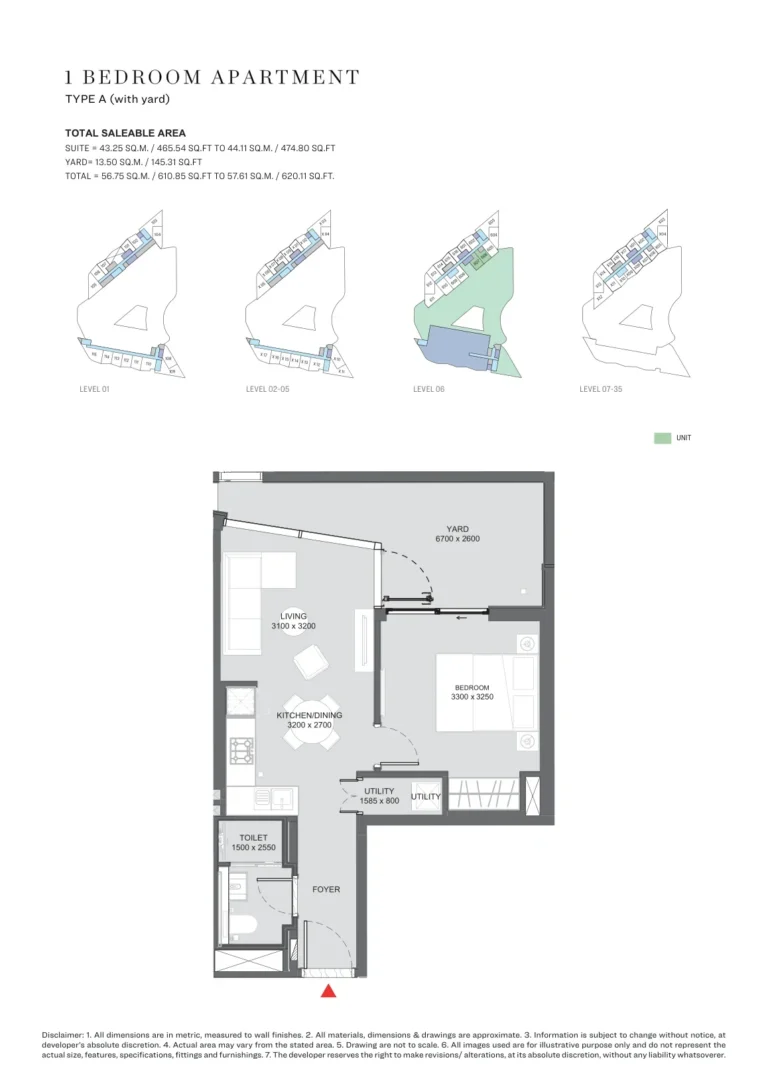 Hartland Waves floor plan 1 BR · 610 sqft