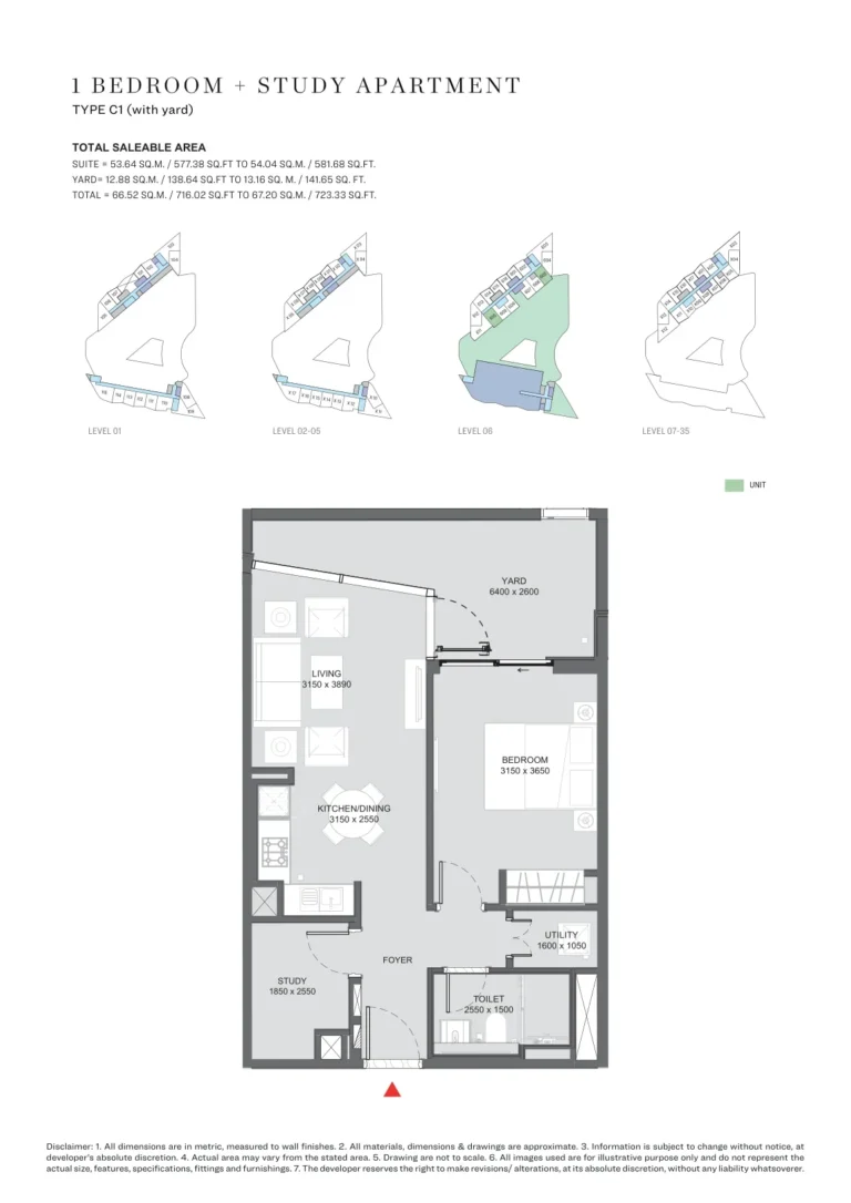 Hartland Waves floor plan 1 BR · 716 sqft