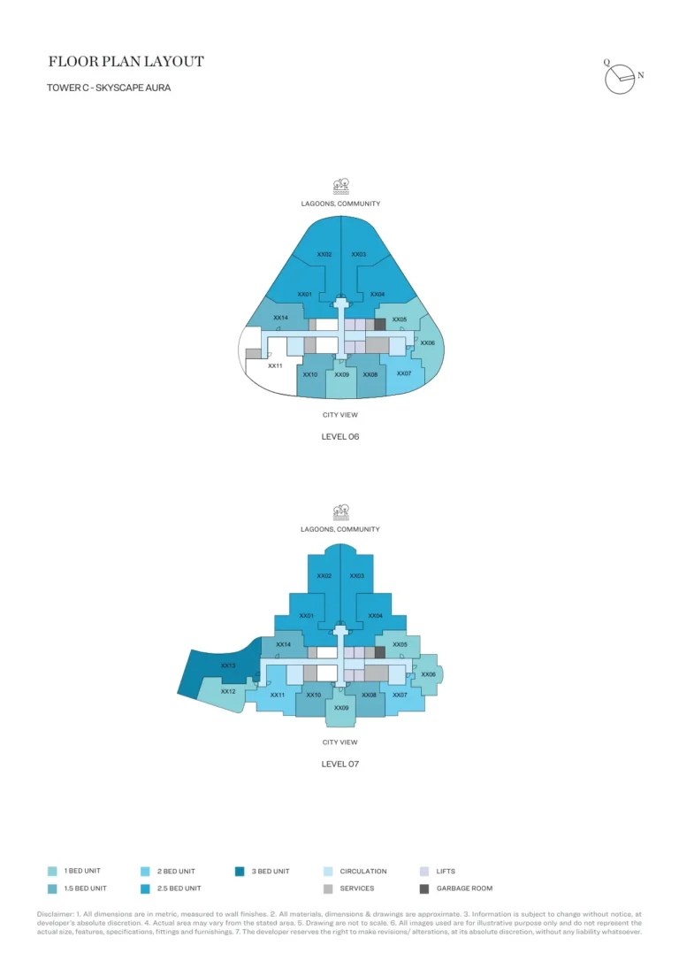 Skyscape Aura floor plan Studio