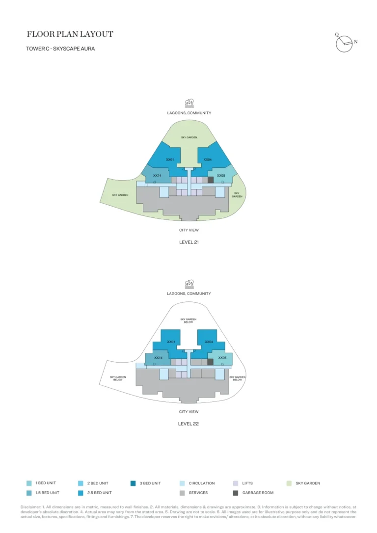 Skyscape Aura floor plan Studio