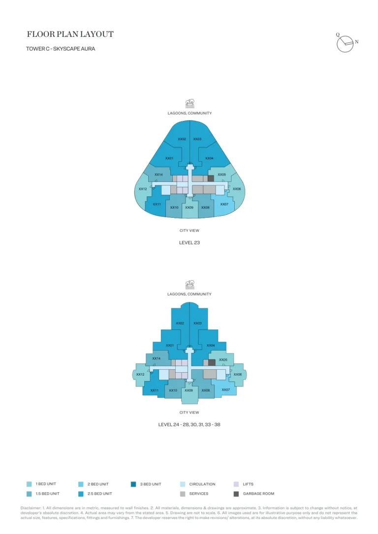 Skyscape Aura floor plan Studio