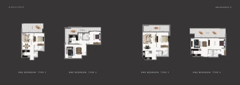Aras Residence floor plan 1-спальн.