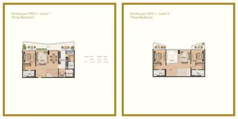 Gemini Splendor floor plan 2-спальн. · 1279 кв. фут