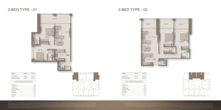 Binghatti Moonlight floor plan 2 BR · 1018 sqft