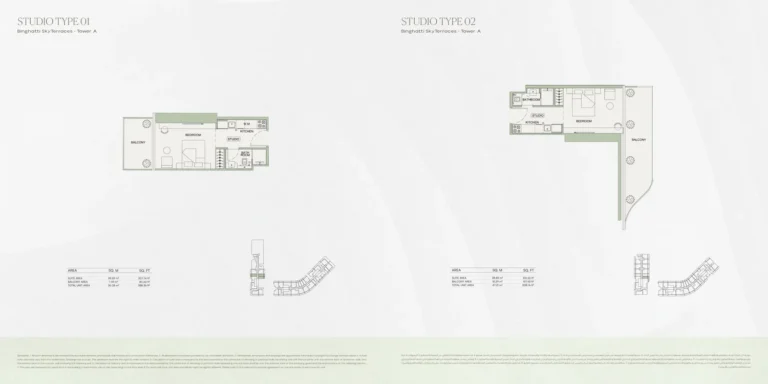 Binghatti Skyterraces floor plan Studio · 388 sqft