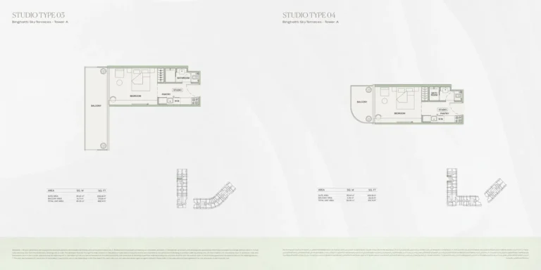 Binghatti Skyterraces floor plan Studio · 488 sqft