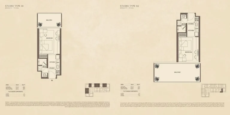 Binghatti Titania floor plan Studio · 391 sqft