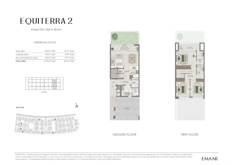 Grand Polo – Equiterra 2 floor plan 3 BR · 2178 sqft