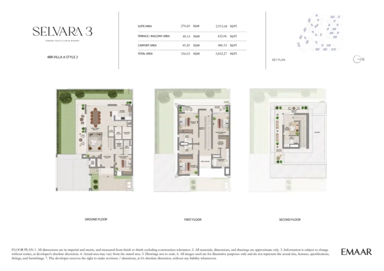 Grand Polo — Selvara 3 floor plan 4-спальн. · 3832 кв. фут