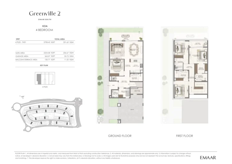 Greenville 2 floor plan 4-спальн. · 2708 кв. фут