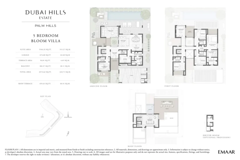 Palm Hills floor plan 5 BR · 6573 sqft