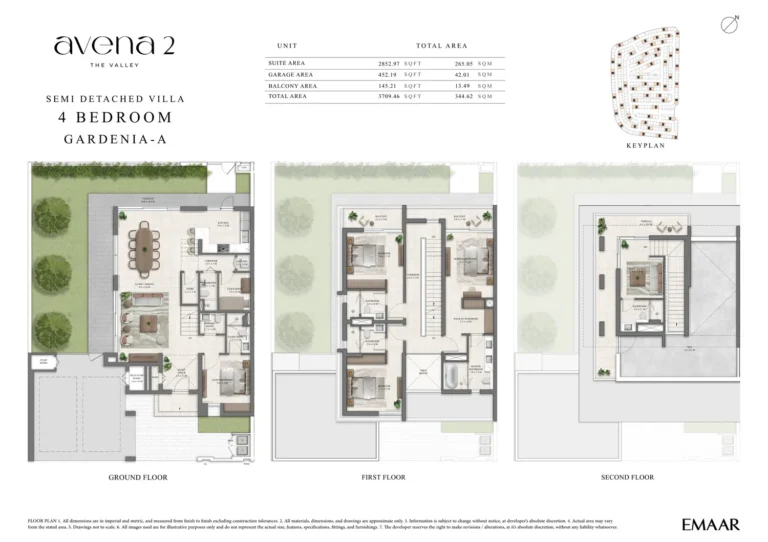 The Valley – Avena 2 floor plan 4 BR · 3709 sqft