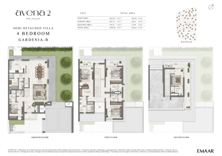 The Valley – Avena 2 floor plan 4 BR · 3709 sqft