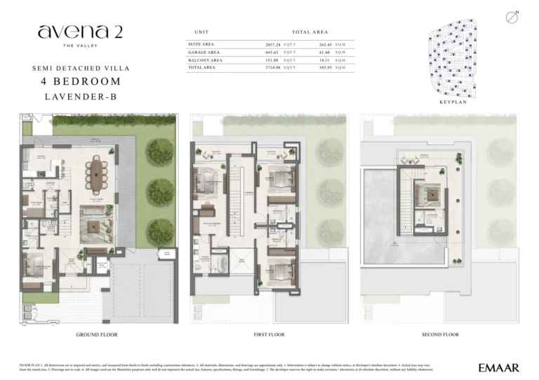 The Valley – Avena 2 floor plan 4 BR · 3714 sqft