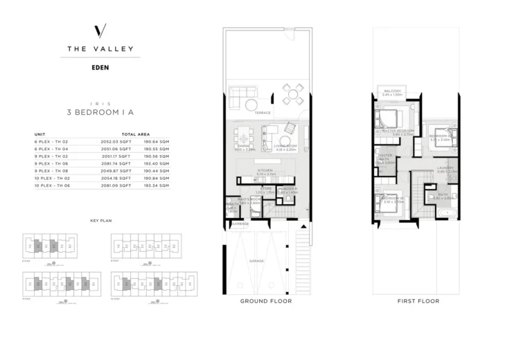 The Valley — Eden floor plan 3-спальн. · 2052 sqft