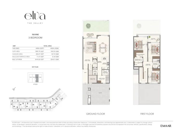 The Valley – Elva floor plan 3 BR · 1983 sqft