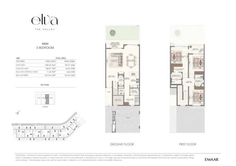The Valley – Elva floor plan 3 BR · 1983 sqft