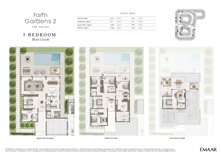 The Valley-Nara floor plan 5 BR · 7966 sqft