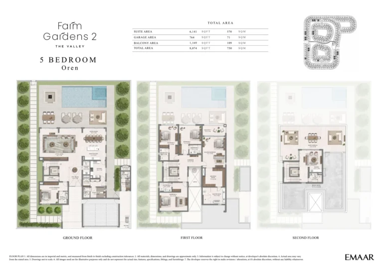 The Valley-Nara floor plan 5 BR · 8074 sqft