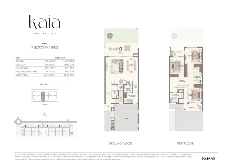The Valley – Kaia floor plan 3 BR · 1826 sqft