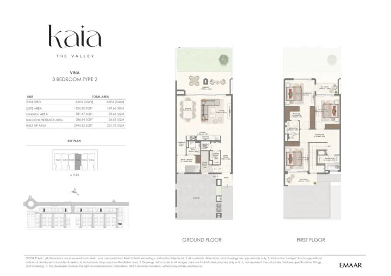 The Valley – Kaia floor plan 3 BR · 1826 sqft