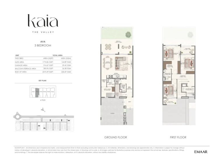 The Valley – Kaia floor plan 3 BR · 1774 sqft