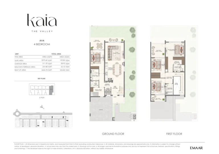 The Valley – Kaia floor plan 4 BR · 2075 sqft