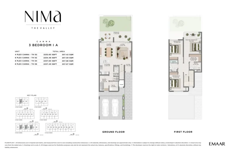 The Valley – Nima floor plan 3 BR · 2232 sqft
