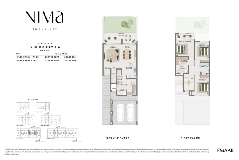 The Valley – Nima floor plan 3 BR · 2237 sqft