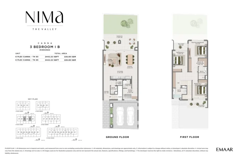 The Valley – Nima floor plan 3 BR · 2442 sqft