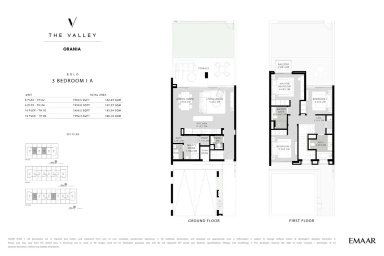 ORANIA AT THE VALLEY floor plan 3 BR · 1959 sqft