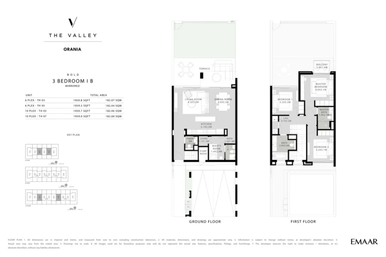 ORANIA AT THE VALLEY floor plan 3 BR · 1959 sqft