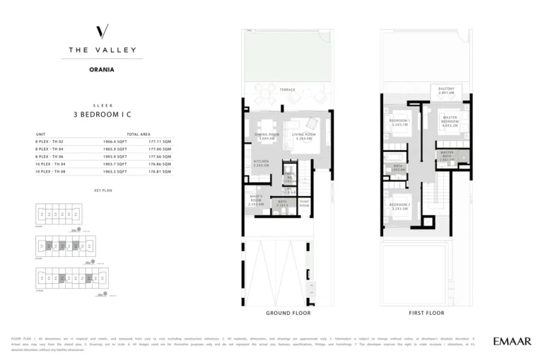 ORANIA AT THE VALLEY floor plan 3 BR · 1906 sqft