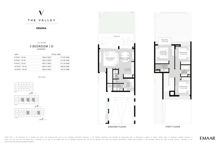 ORANIA AT THE VALLEY floor plan 3 BR · 1905 sqft
