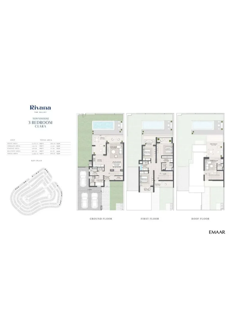 The Valley – Rivana floor plan 3 BR · 3084 sqft