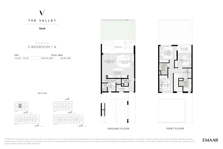 The Valley – Talia floor plan 3 BR · 2097 sqft