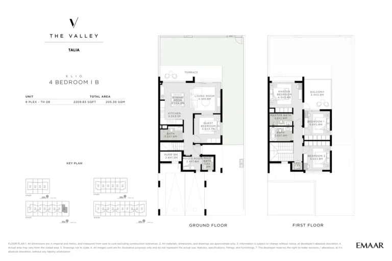 The Valley – Talia floor plan 4 BR · 2209 sqft