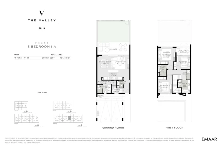 The Valley – Talia floor plan 3 BR · 2089 sqft