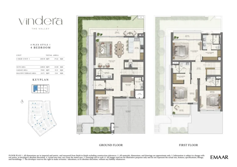 The Valley — Vindera floor plan 4-спальн. · 2923 sqft