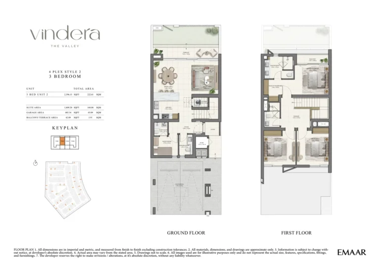 The Valley — Vindera floor plan 3-спальн. · 2396 sqft