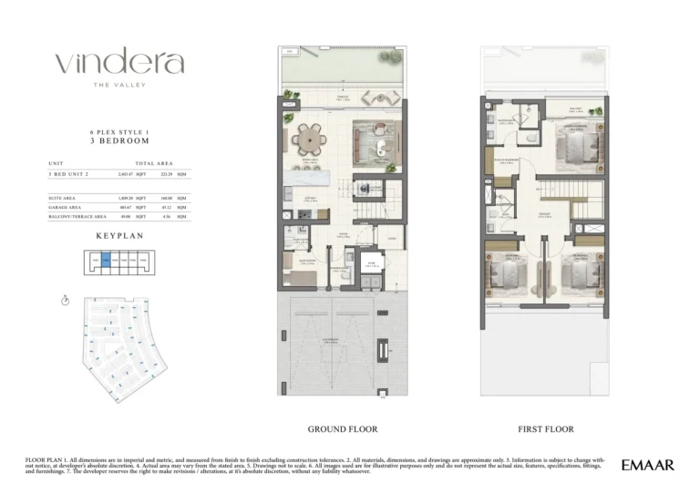 The Valley — Vindera floor plan 3-спальн. · 2403 sqft