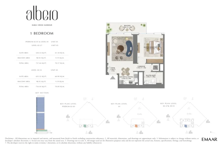 Albero floor plan 1 BR · 757 sqft