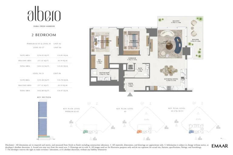Albero floor plan 2 BR · 1453 sqft