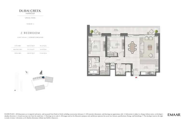 Creek Edge floor plan 2 BR · 1289 sqft